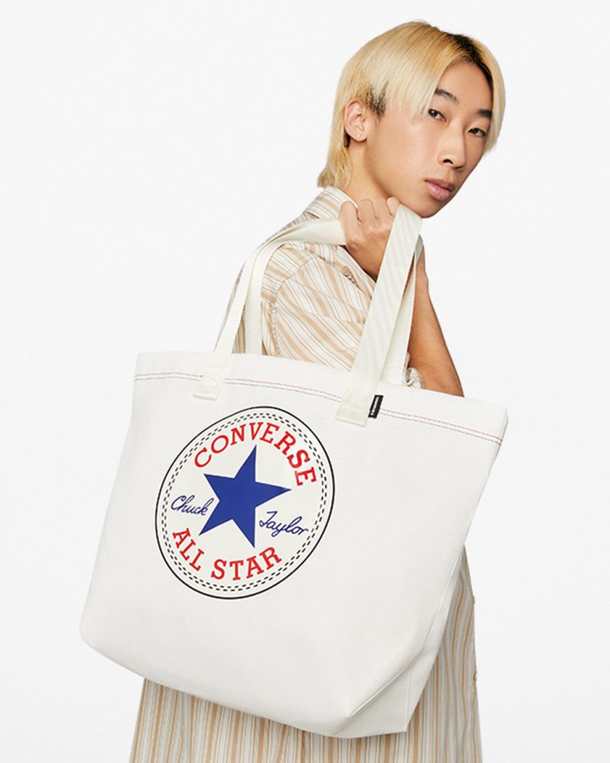 Men\'s Converse Graphic Tote Bags Beige / Blue | AU 90534P